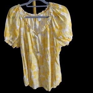 Croft & Barrow, sz 1x, breezy yellow/gray